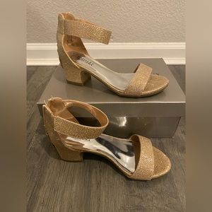 Badgley Mischka light gold shimmer girls shoes